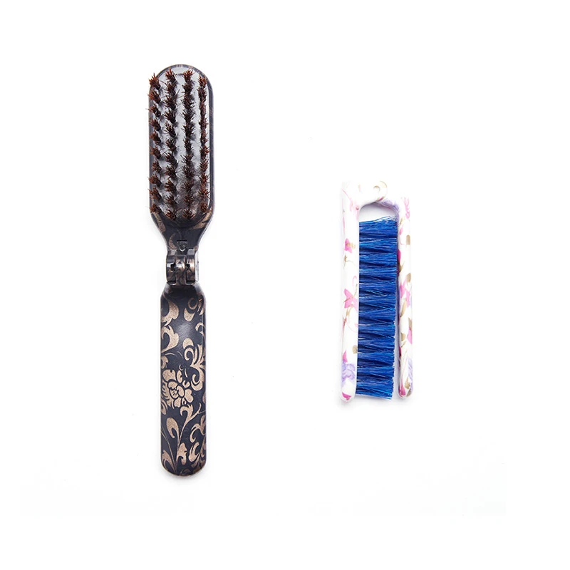 Custom Color Foldable Hair Brush with Natural Boar Bristle