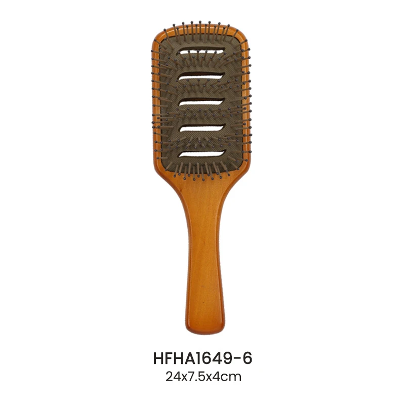 FSC Wood Detangling Hair Brush with Brown Paint