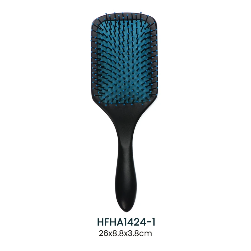 100% Natural Wood Paddle Brush with Blue Cushion