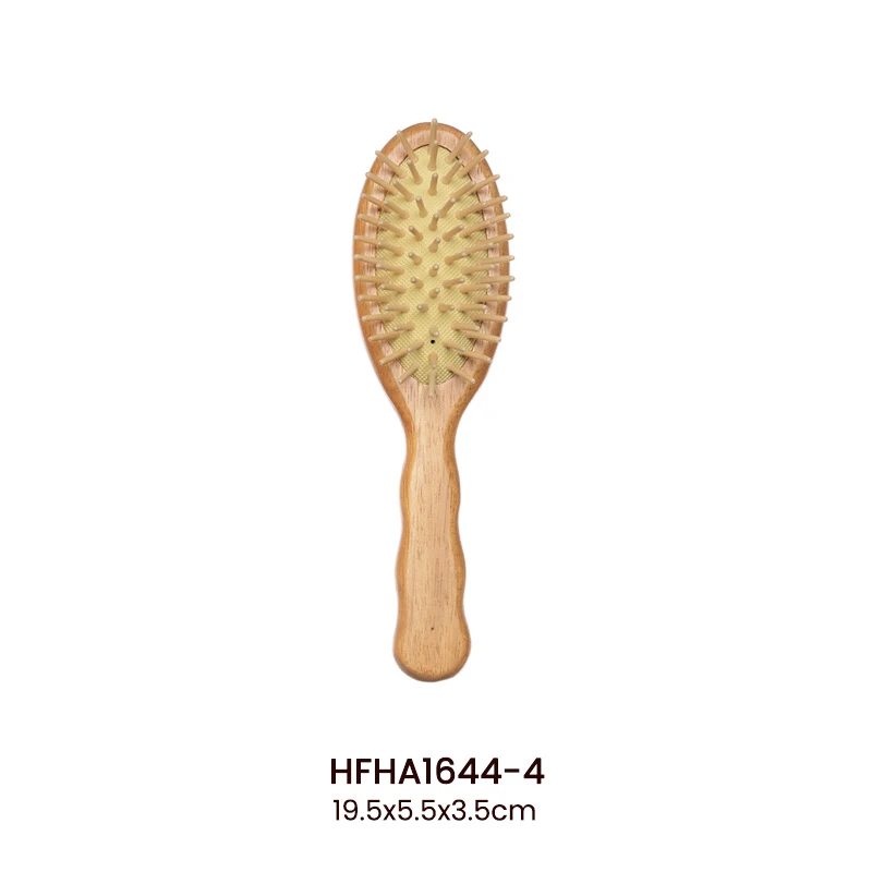Rubber Wood Wavy Handle Paddle Hair Brush, Round / Rectangular / Oval Head Options Available