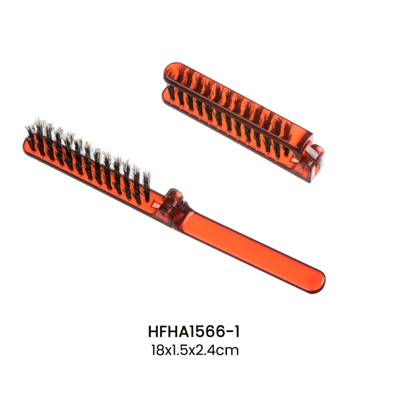 Mini Folding Compact Hair Brush with Boar Bristle