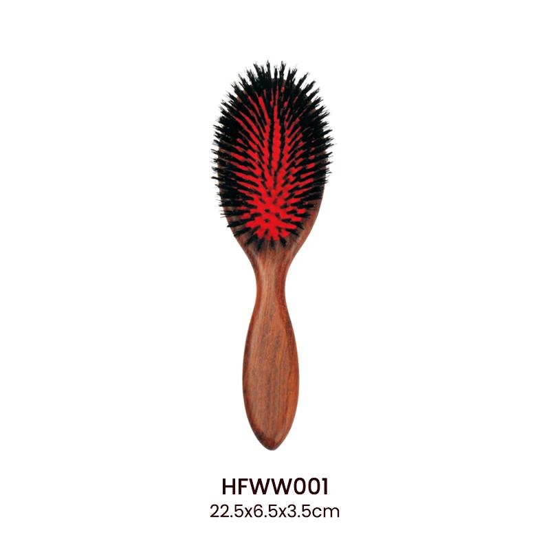 Custom High-quality Olive Wood Hair Brush with 100% Natural Boar Bristles