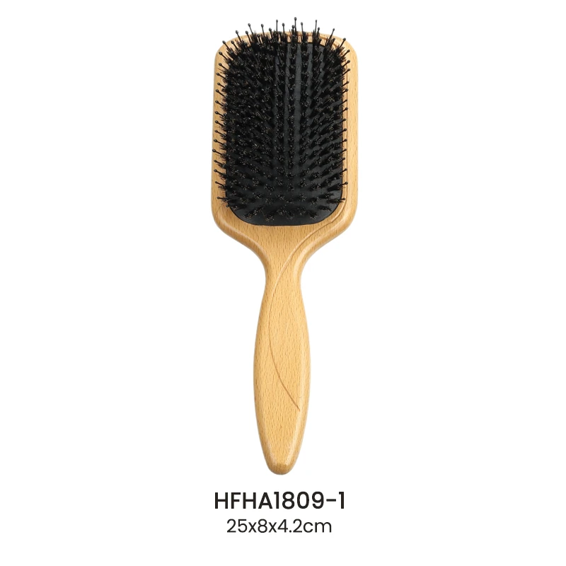 Beech Wood Paddle Brush with Laser Handle