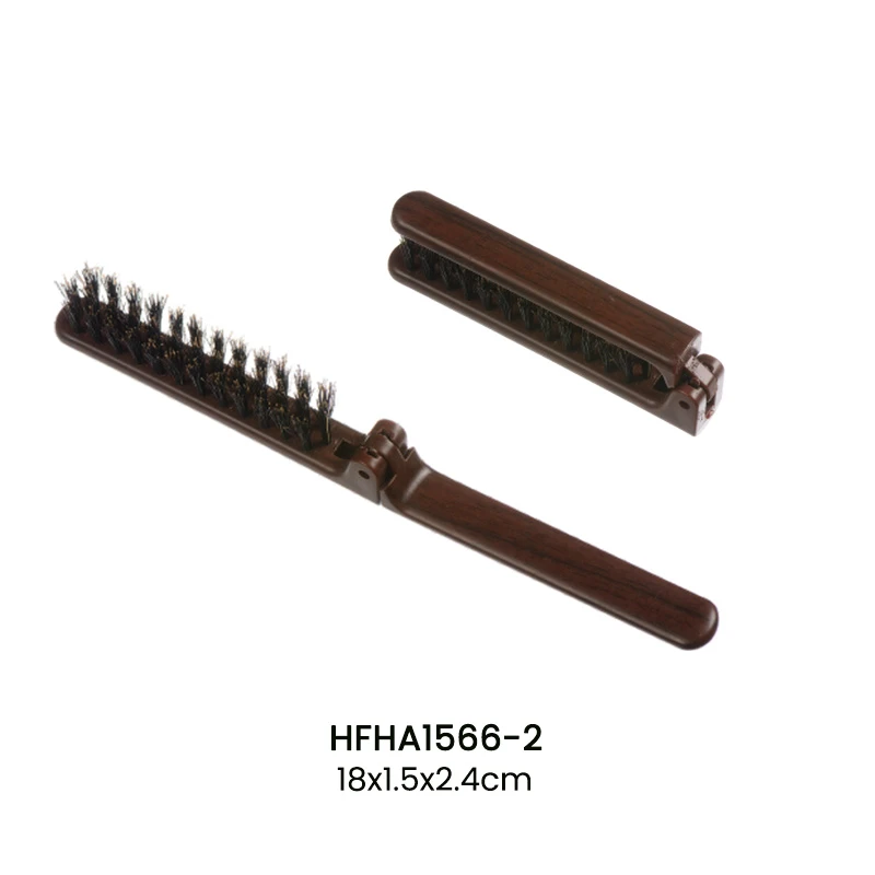 Mini Folding Compact Hair Brush with Boar Bristle