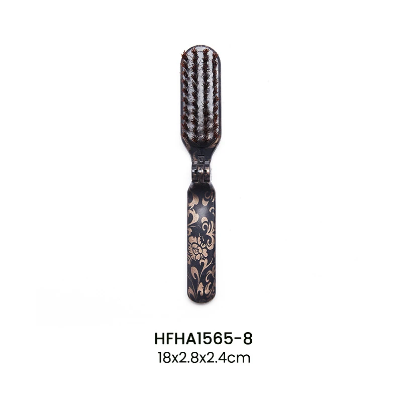 Custom Color Foldable Hair Brush with Natural Boar Bristle