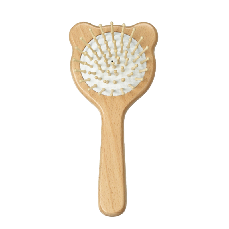 Cute Bear Kids Brush with Wooden Massage Pins