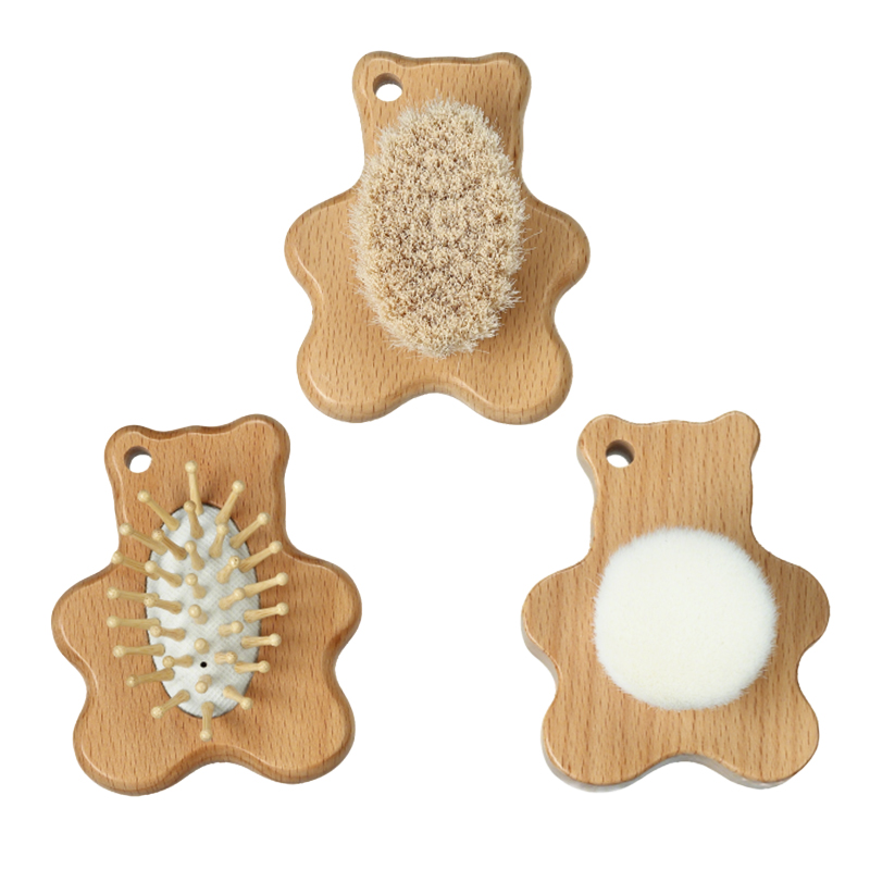 Bear-shaped Baby Brush 3-piece Set
