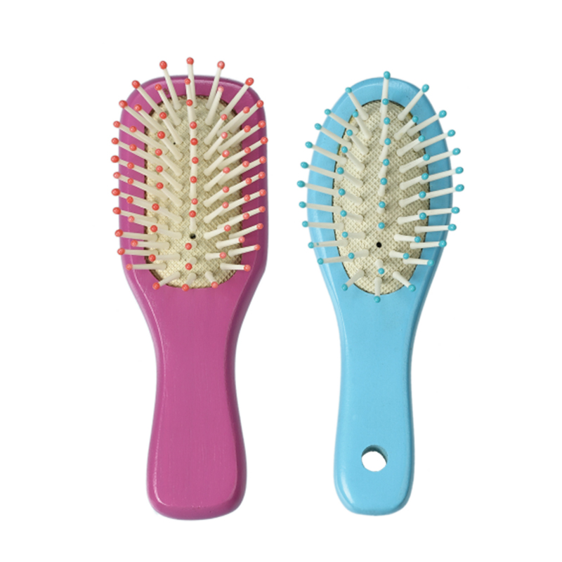 Natural Wood Kids Hair Brush OEM Color Paint