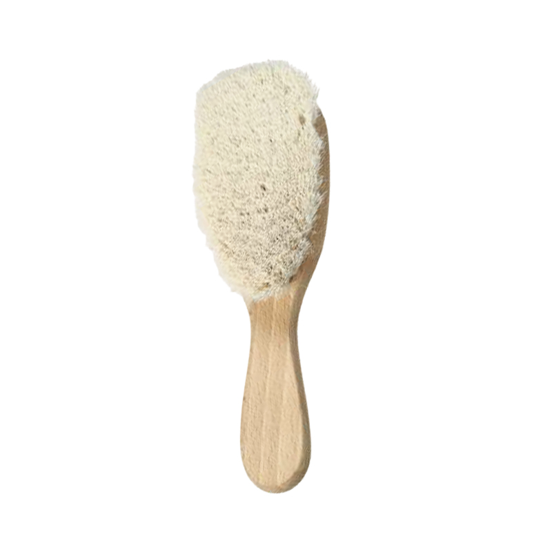 Natural Wood Baby Brush With Soft Corn Fiber Hair
