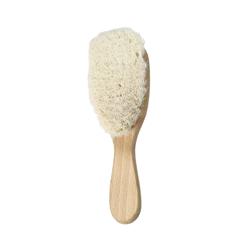 Natural Wood Baby Brush With Soft Corn Fiber Hair