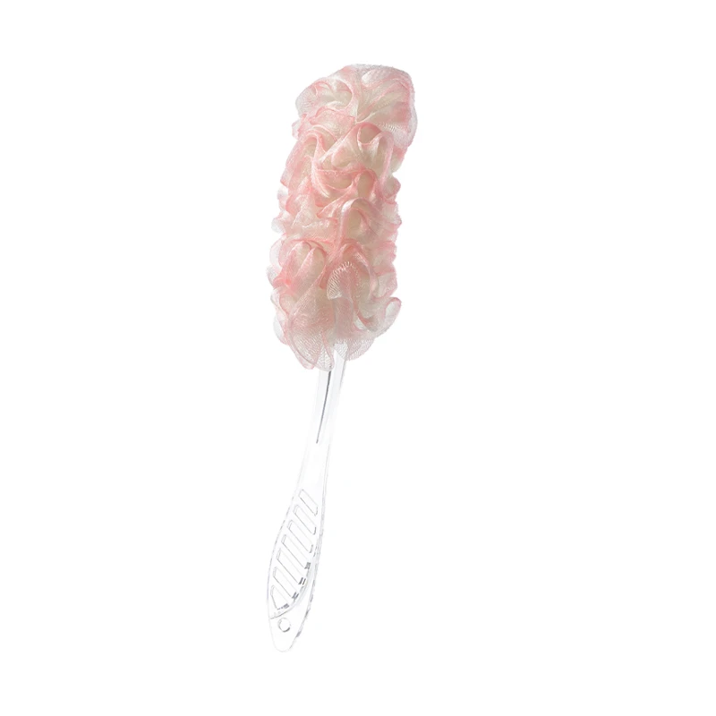 Soft Mesh Sponge Back Scrubber Long Handle
