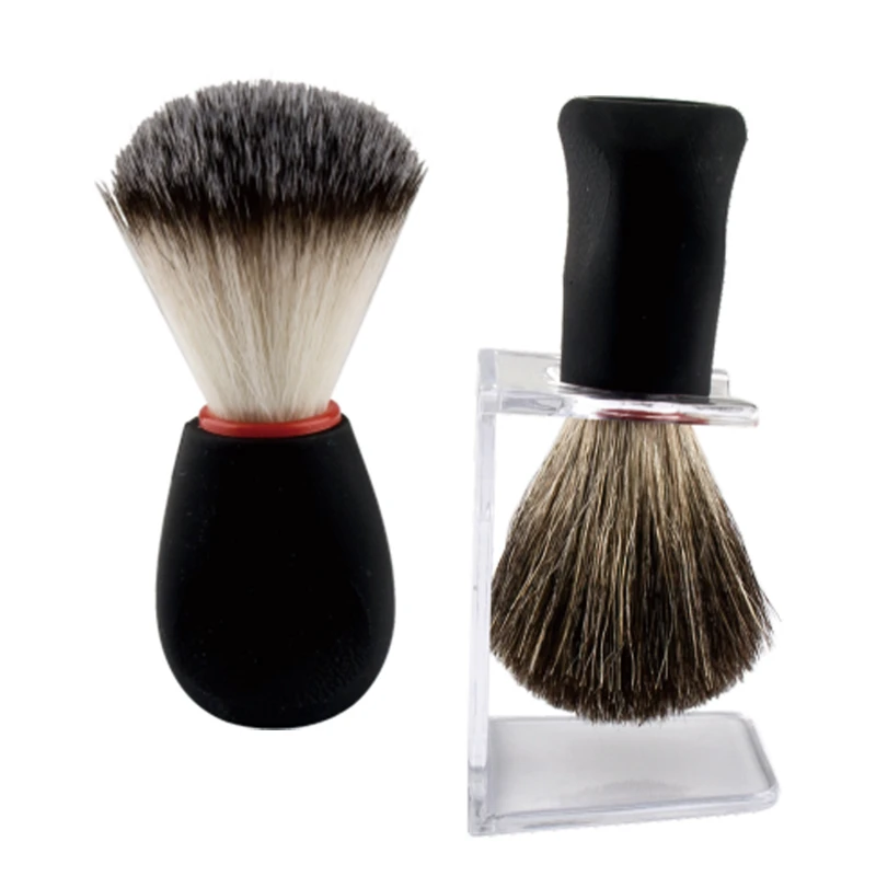 Shaving Brush with Plastic Hanging Holder for Barbershop
