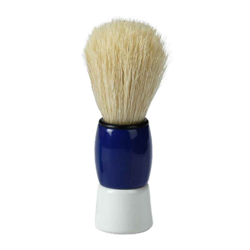 Custom Blue and White Plastic Handle Shaving Brush