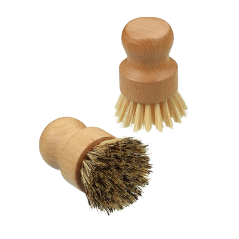 100% Vegan cleaning Brush Natural Wood with Cactus