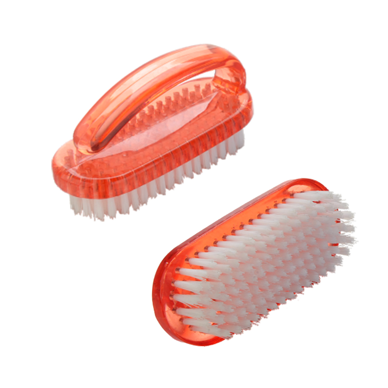 Red /wheat straw Plastic Handle Grip Nail Brush