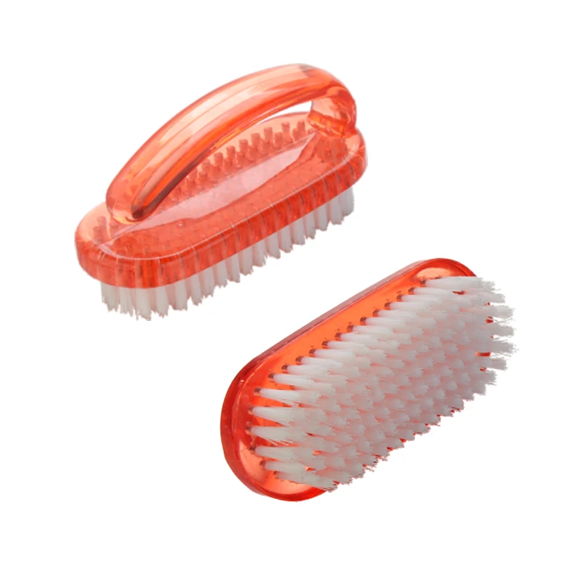 Red /wheat straw Plastic Handle Grip Nail Brush