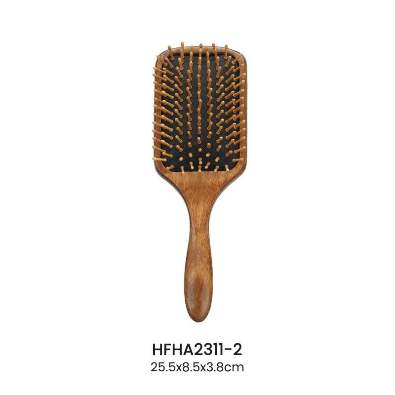 Beech Wood Paddle Hair Brush stained dark color