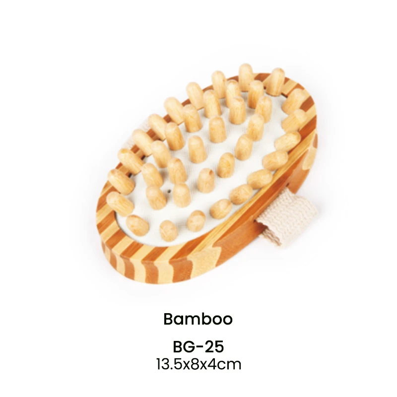 FSC oval Wooden Meridian Massage Brush for wholesale