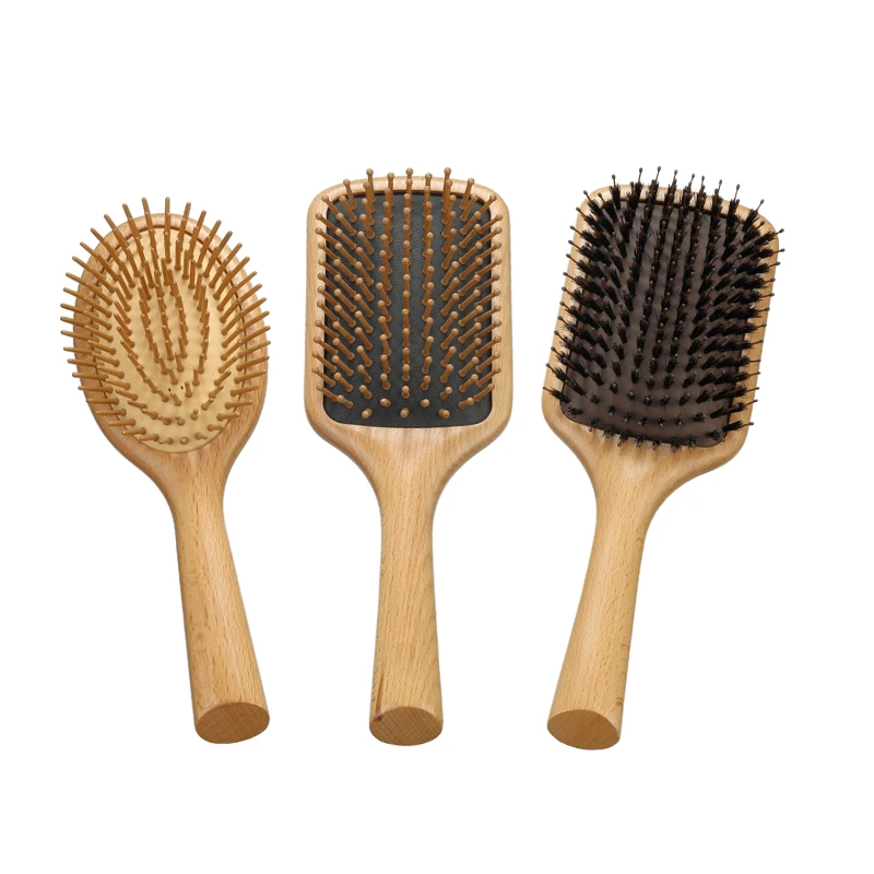Large Beech Wood Air Cushion Hair Styling Brush