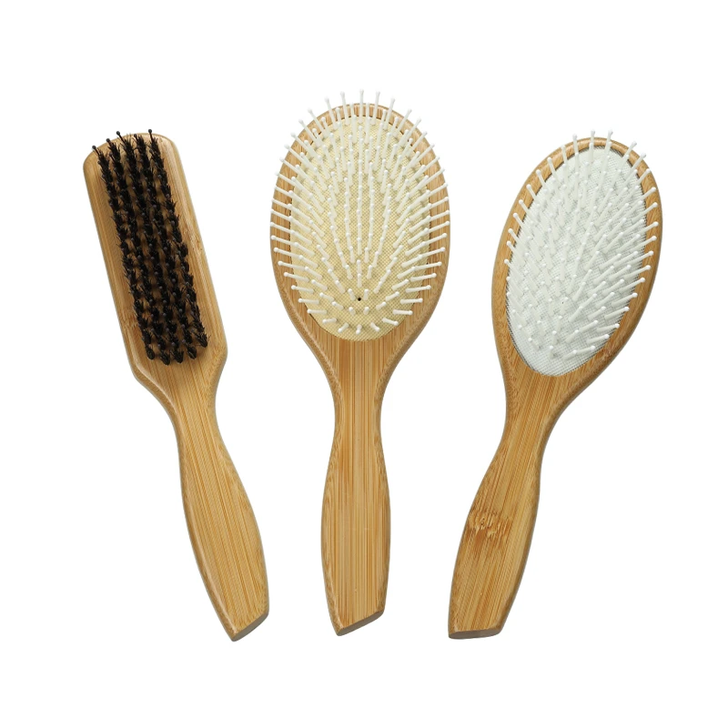 FSC Certified Bamboo Hair Brush Nylon Pins & Boar Bristle