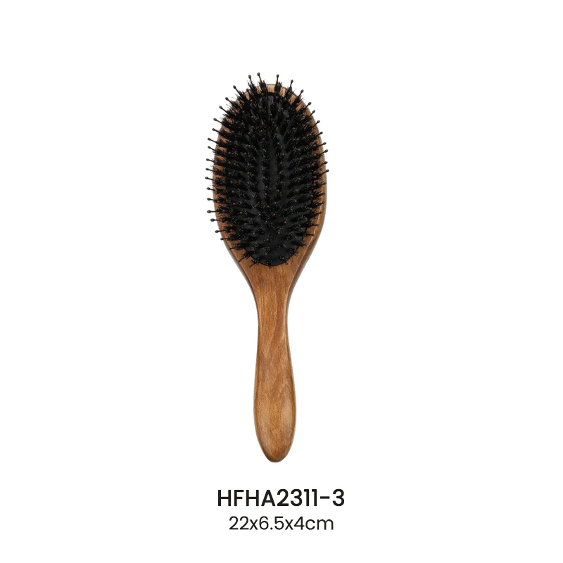 Beech Wood Paddle Hair Brush stained dark color