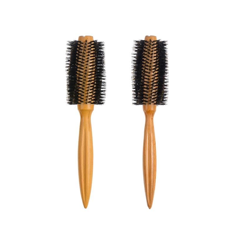 Spiral Bristle Beech Wood Round Hair Styling Brush