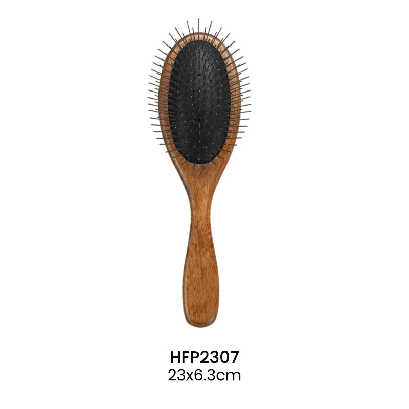 Custom Brown/ Red Oval Cushion Detangling Brush For pets