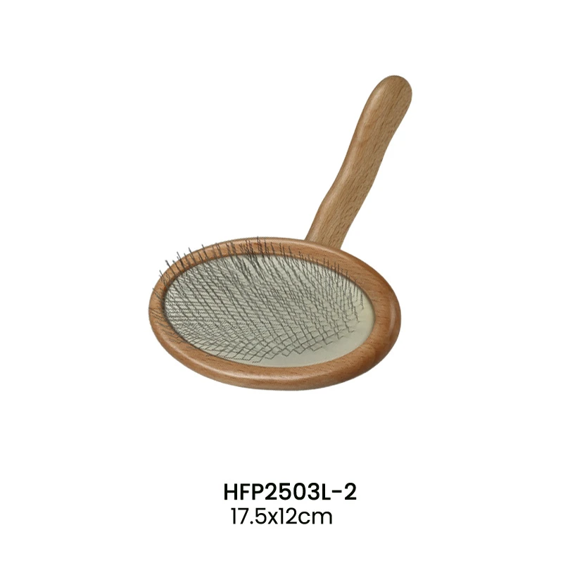 Wooden Handle Steel Pins Oval Pet Brush For Wholesale