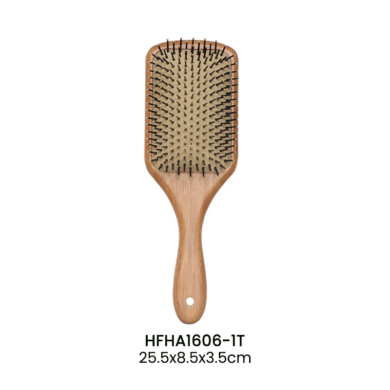 OEM Bamboo Paddle Hair Brush Set with Nylon Massage Pins