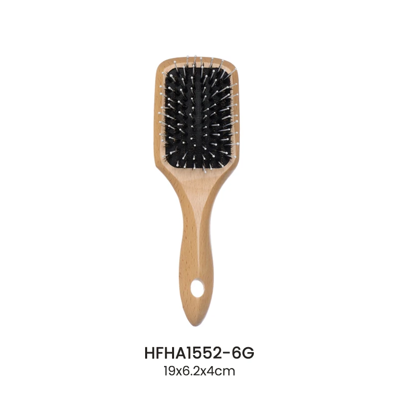 Special triangle handle shape Beech Wood Paddle Hair Brush
