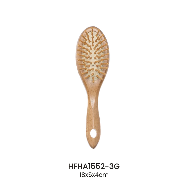 Special triangle handle shape Beech Wood Paddle Hair Brush