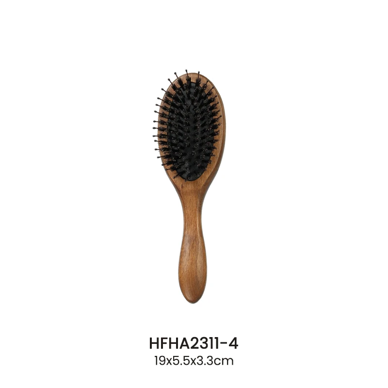 Beech Wood Paddle Hair Brush stained dark color