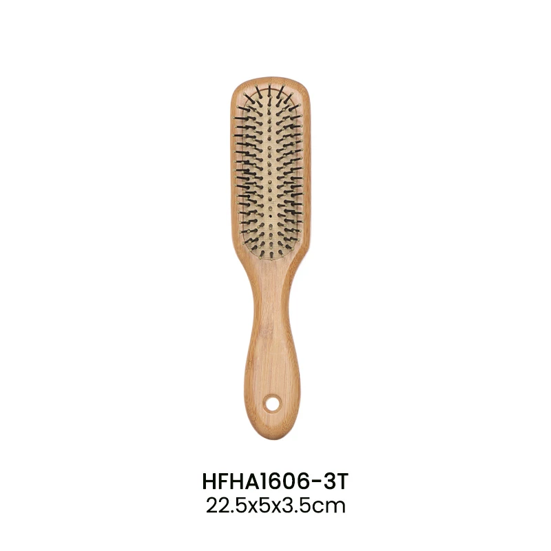 OEM Bamboo Paddle Hair Brush Set with Nylon Massage Pins