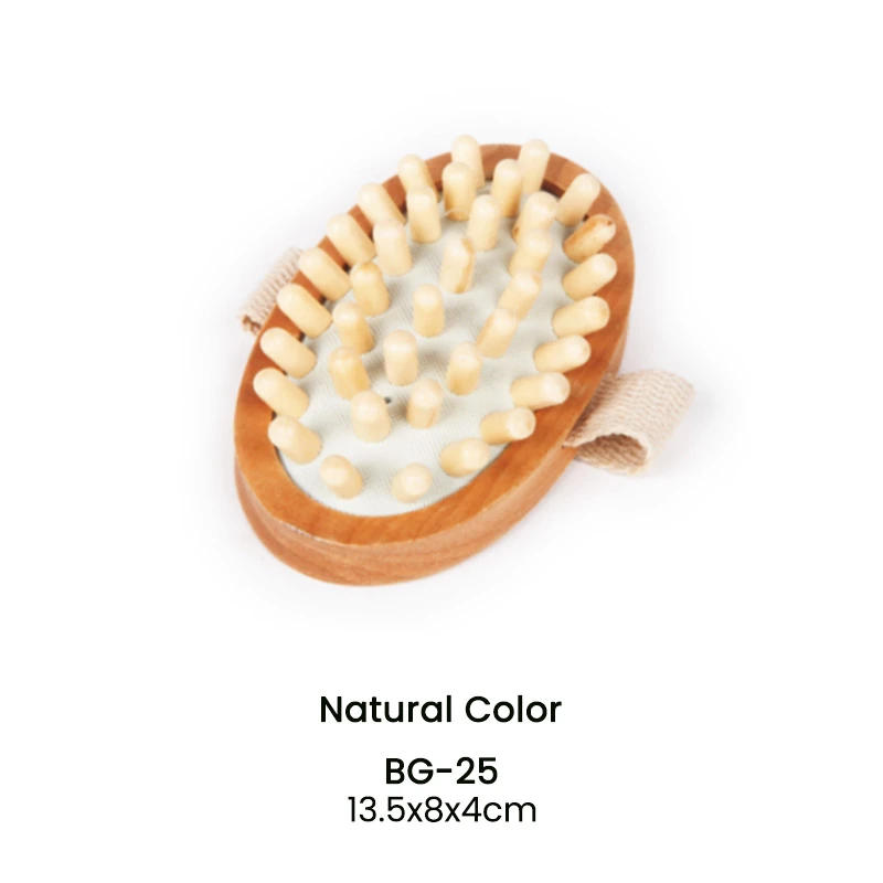 FSC oval Wooden Meridian Massage Brush for wholesale