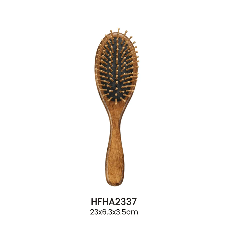 Beech Wood Oval Paddle Hair Brush stained dark color