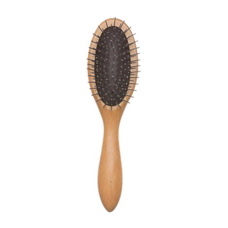 Oval head FSC Wooden Steel-Bristled Pet Brush