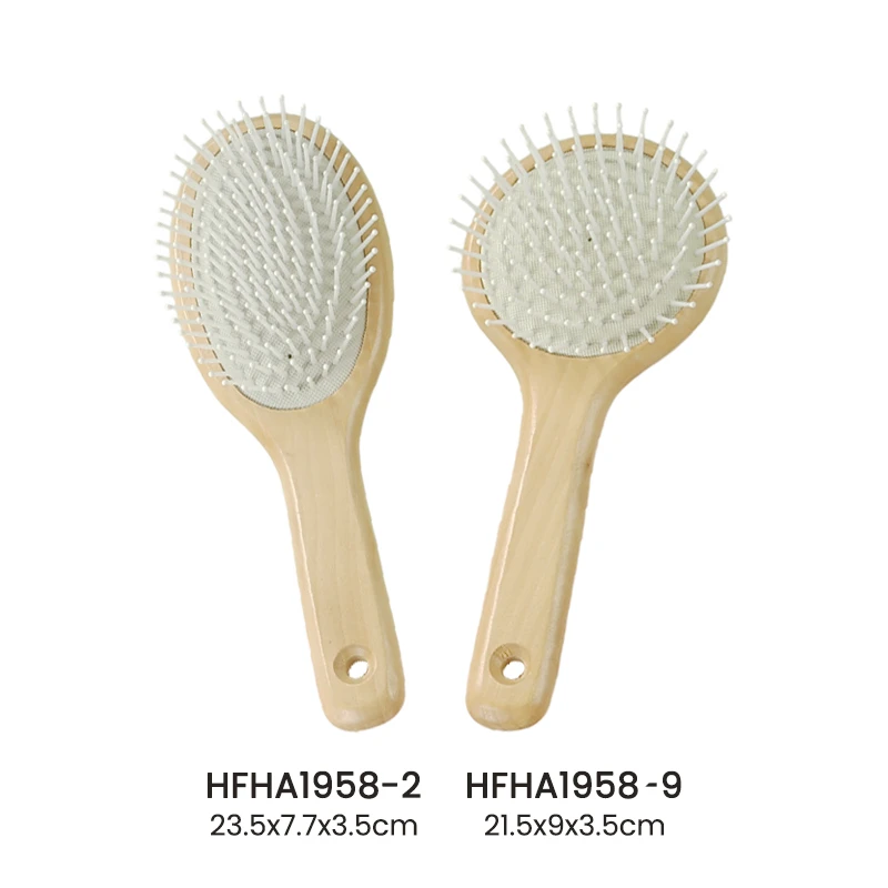 Natural Schima Superba Paddle Hairbrush Set2
