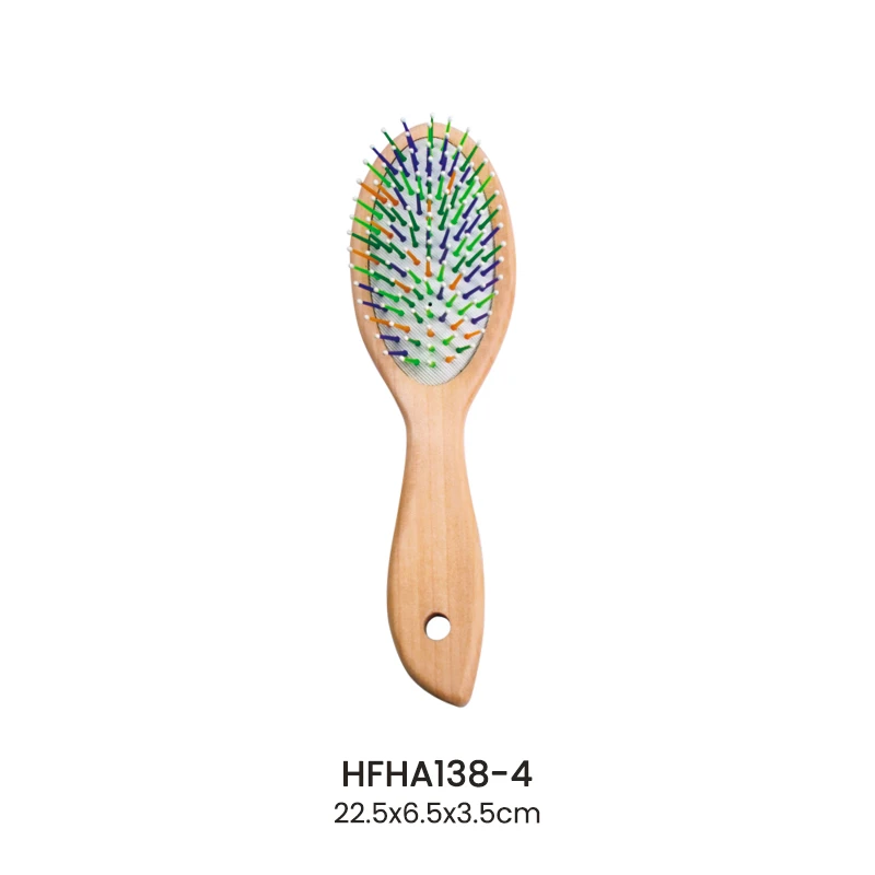 Schima Superba Hair Brush With Vibrant Nylon Pins
