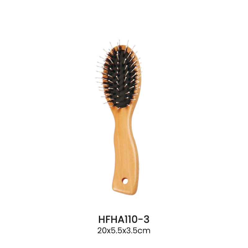 Mixed Bristle Wooden Paddle Hairbrush For Wholesale
