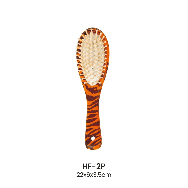 Unique Printed Hair Brush With Wooden And Nylon Pins