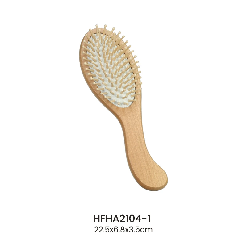 Ergonomic Curve‑Handle Schima Superba Wood Hair Brush