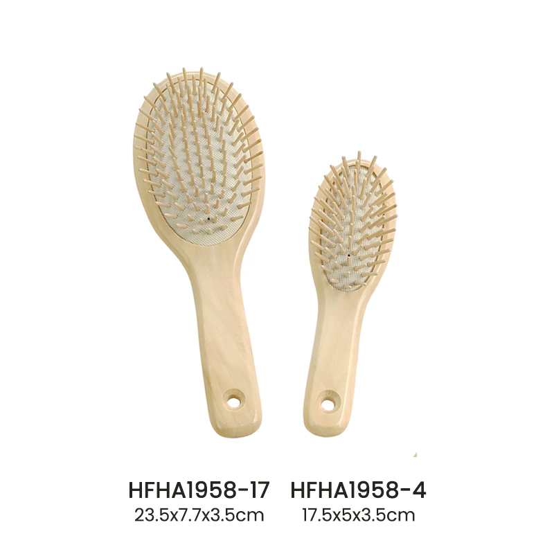 Natural Schima Superba Paddle Hairbrush Set3