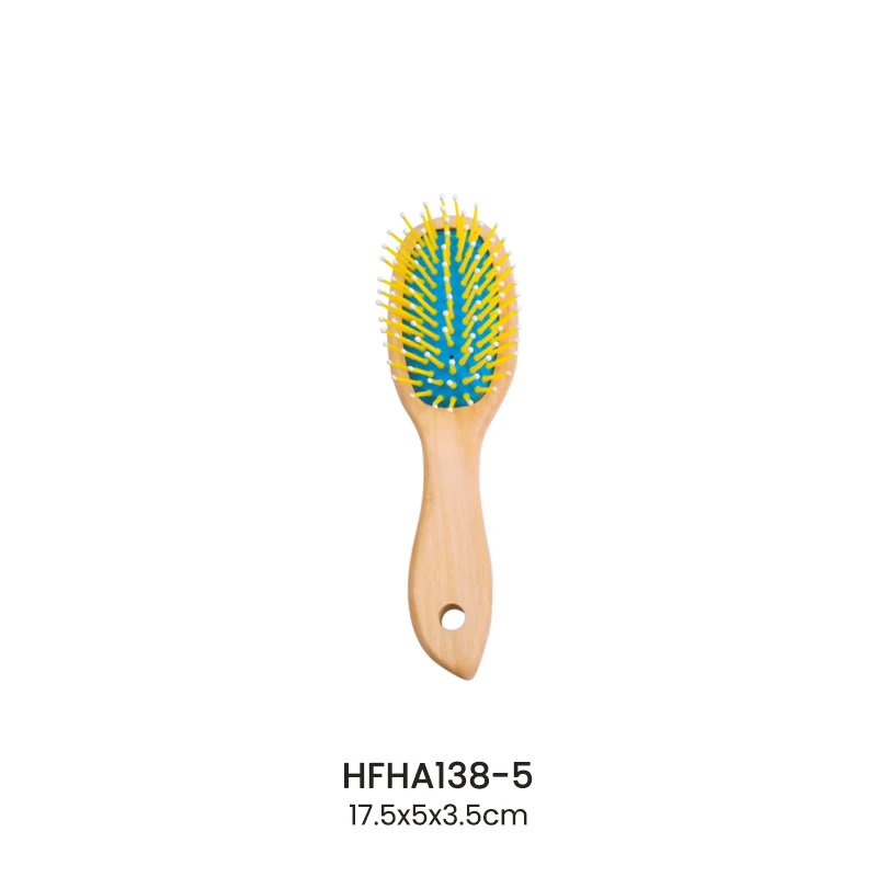 Schima Superba Hair Brush With Vibrant Nylon Pins
