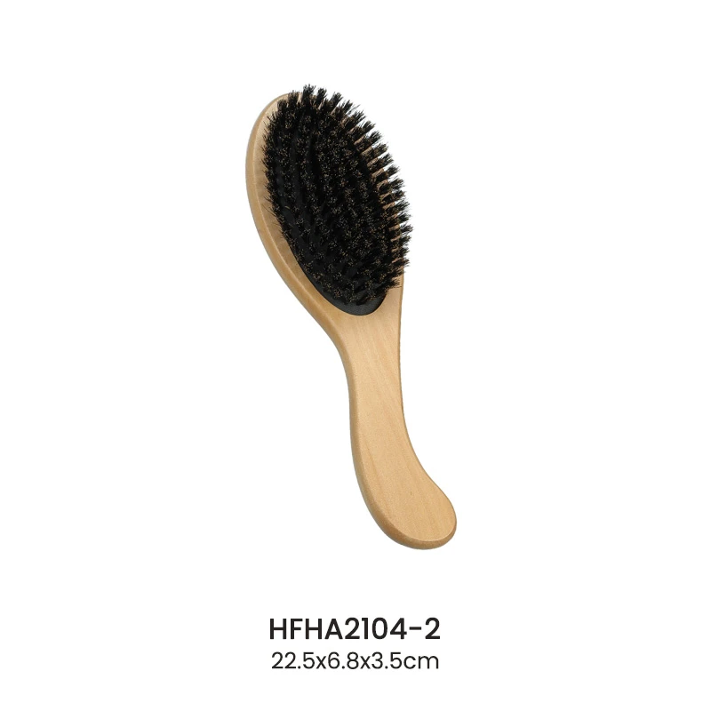 Ergonomic Curve‑Handle Schima Superba Wood Hair Brush