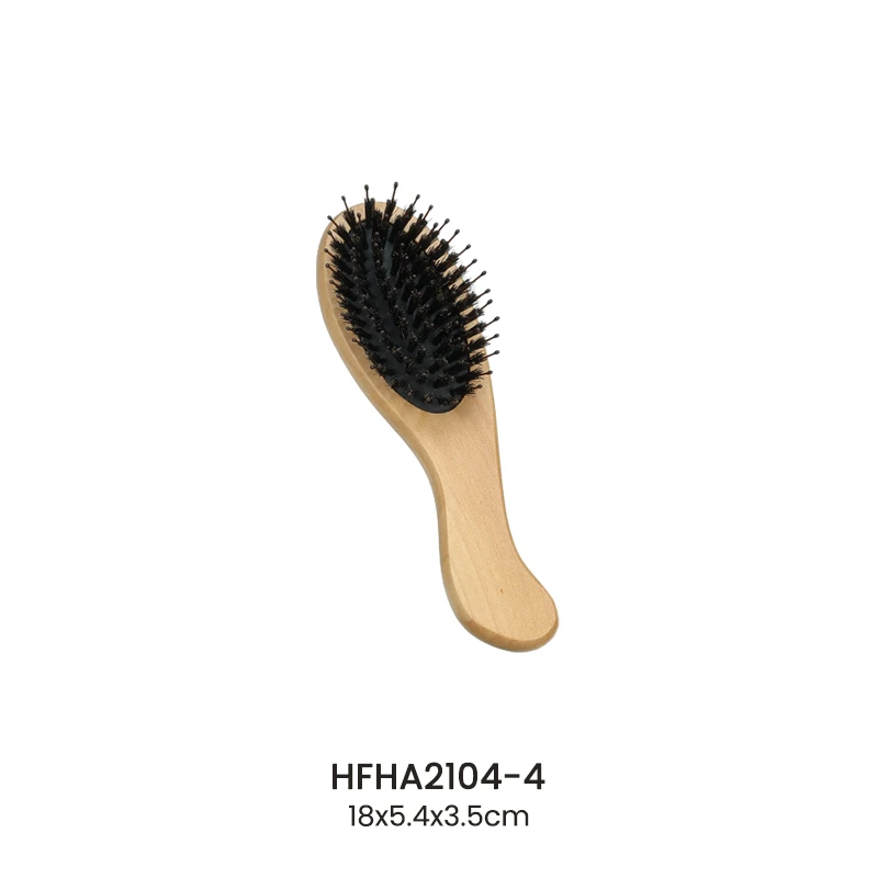 Ergonomic Curve‑Handle Schima Superba Wood Hair Brush
