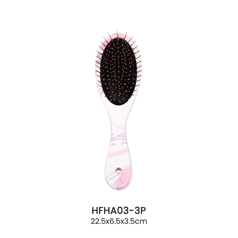 Unique Printed Hair Brush With Wooden And Nylon Pins