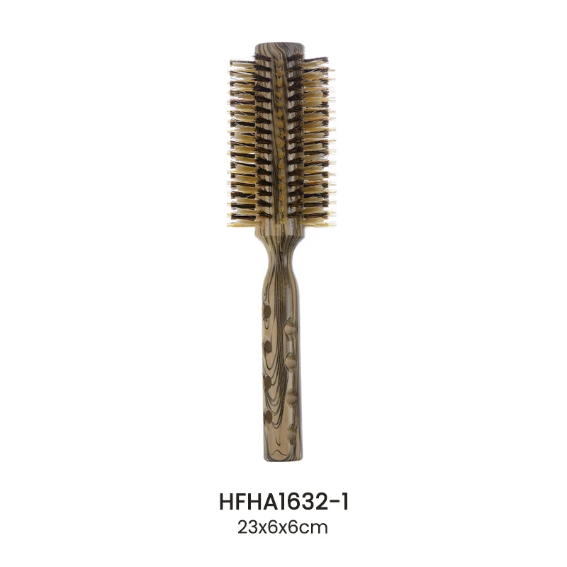 Painted Round Brush With 4 Holes Handle & Color Boar Bristle
