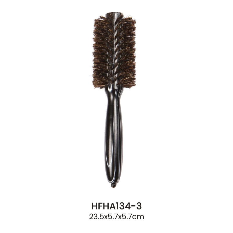 Striped Paint Round Brush With 100% Natural Boar Bristle