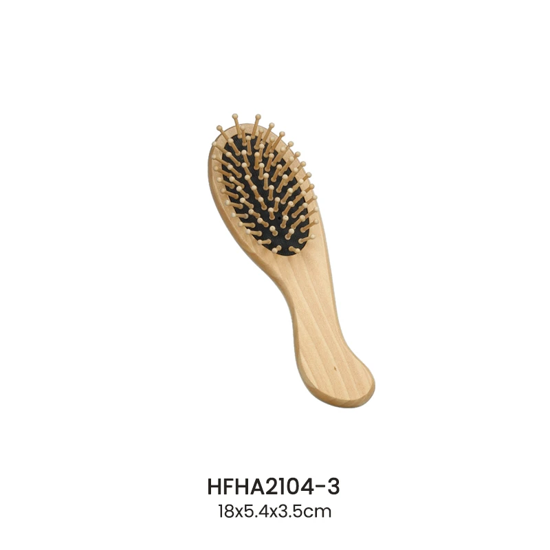 Ergonomic Curve‑Handle Schima Superba Wood Hair Brush