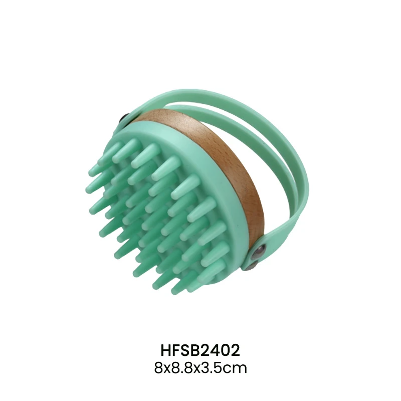 Round shampoo pins wood Scalp Massage Brush